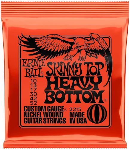 Ernie Ball Skinny Top Heavy Bottom Slinky Nickel Wound Electric Guitar Strings, 10-52 Gauge